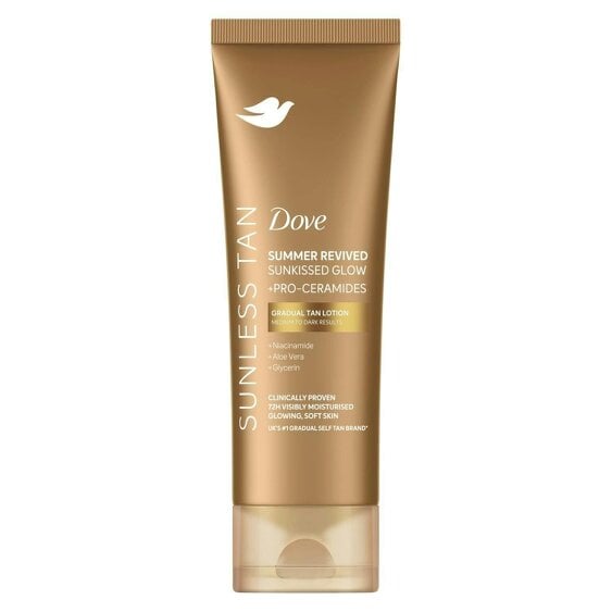 Dove Summer Revived Tanning Lotion 200ml, Medium to Dark Sunkissed Glow