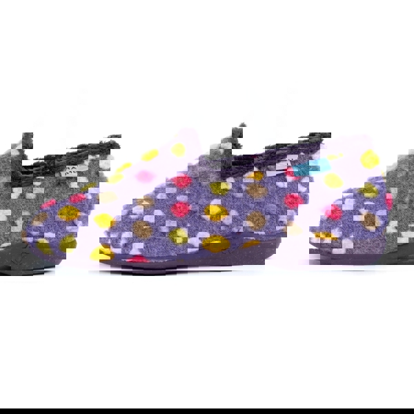 Lunar Womens Helix Polka Dot Slippers - Purple