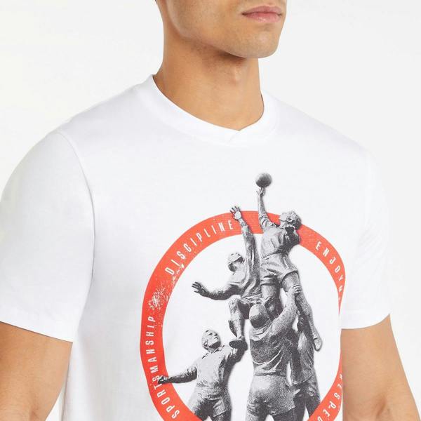 Umbro Mens Line Out England Rugby T-Shirt - White - 