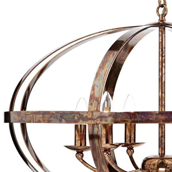 Pagazzi Lighting Inga 6 Light Petrol Copper Pendant Ceiling Light