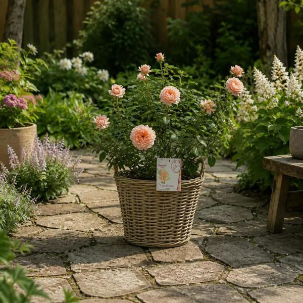5L Rose Many Happy Returns Peach Rose Bush - Beautiful Flowering Garden Plant