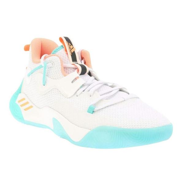 Adidas Mens Harden Stepback 3 Basketball Shoes - White/Blue/Orange - 