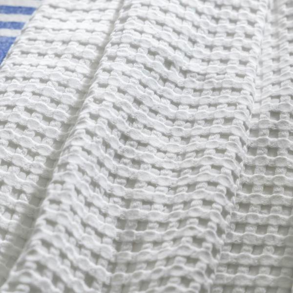 White Waffle Cotton Bedspread styled in a bedroom | Soak and Sleep