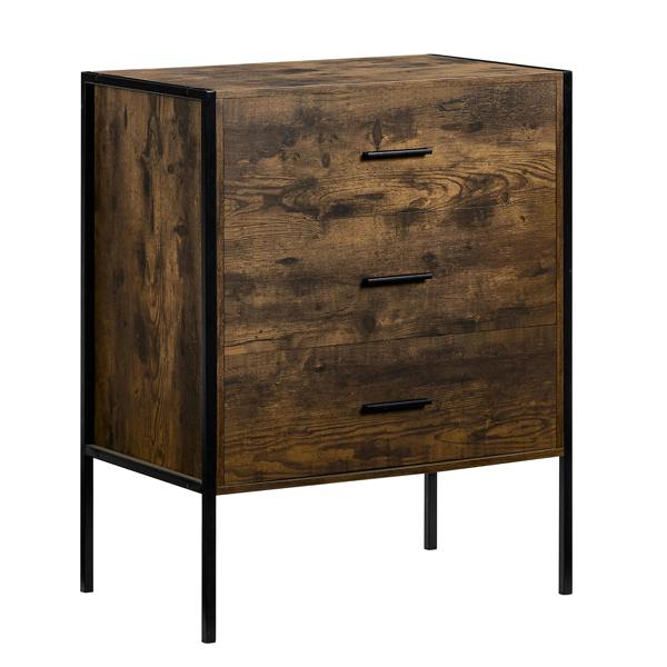 Vida Designs Brooklyn 3 Drawer Chest, Dark Wood