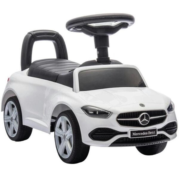 Official Mercedes-Benz Ride On Car, Foot to Floor Sliding Walker with Horn, Engine Sounds and Under-Seat Storage, White