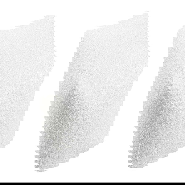 White Textured Fabric Square Footstool Living and Home