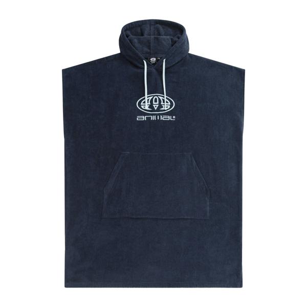 Animal Mens Jacob Towelling Organic Poncho - Dark Blue - 