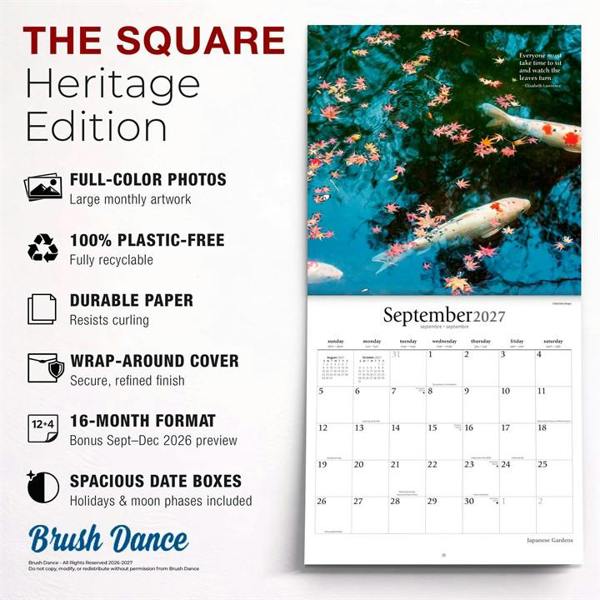 Japanese Gardens Calendar 2027, Wall Calendars, Month To View, Lifestyle, Gift
