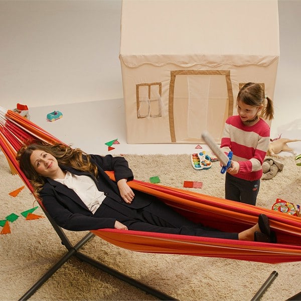 Vivere Double Cotton Hammock with Stand (250cm) - Mimosa