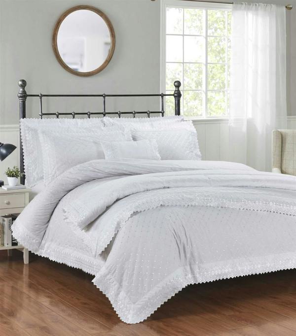 Richmond White Bedspread Set 254x254cm