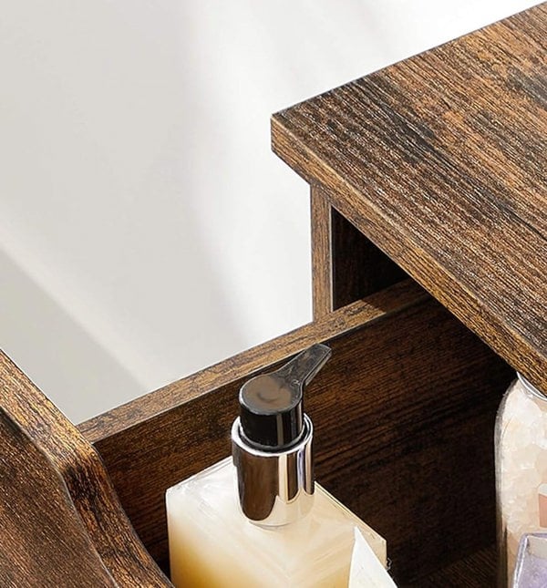 Modcraft Rustic Bathroom Floor Cabinet with 3 Drawers & Adjustable Shelves – Wooden Storage Unit for Bathroom