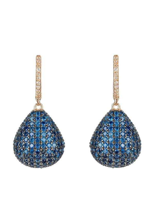 Valerie Pear Drop Gemstone Earring Rosegold Sapphire Blue - LATELITA Earrings