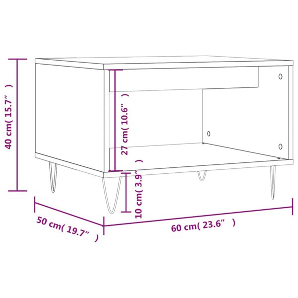 Berkfield Coffee Table Grey Sonoma 60x50x40 cm Engineered Wood