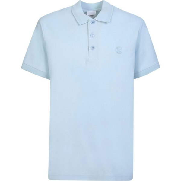 Burberry Branded Circle Logo Polo Shirt - Sky Blue