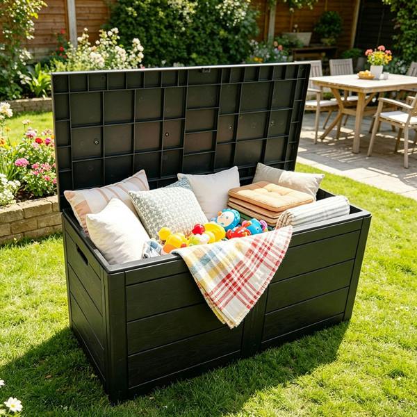 Gr8 Garden 250L Garden Storage Box Outdoor Waterproof Lockable Patio Cushion Tool Toy Chest