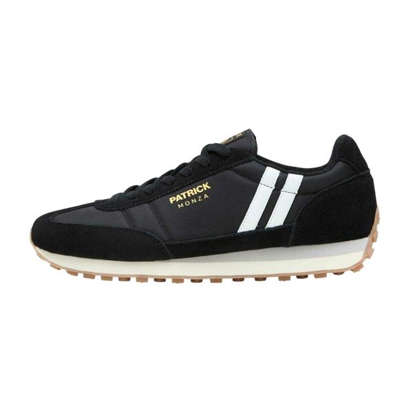 Patrick Mens Monza Suede Trainers - Black/White - 