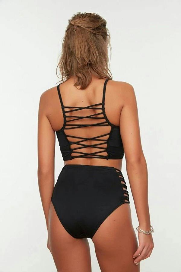 WOVCOR Trimmed Hipster Super High Waist Bikini Bottom