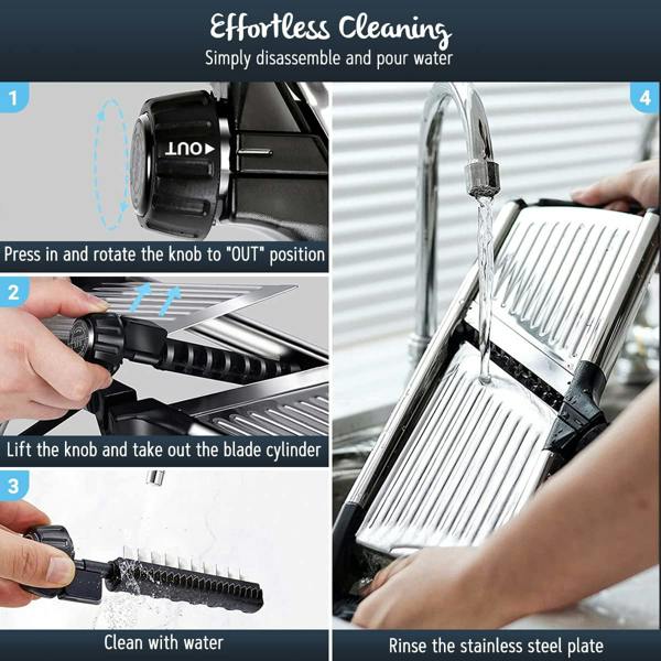 ADOV Professional Vegetable Cutter, Adjustable Stainless Steel Mandoline Slicer with Safety Gloves and Hand Guard
