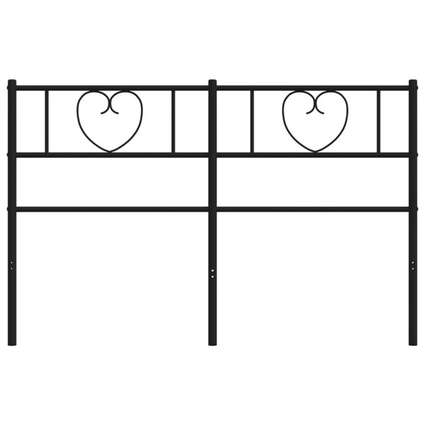 Berkfield Metal Headboard Black 150 cm
