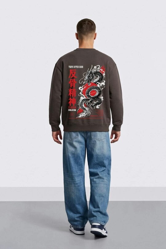 London Attitude Tokyo After Dark Graphic Sweatshirt - Hot chocolate