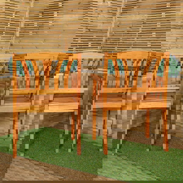 Samuel Alexander Set of 2 Kapalua Outdoor Wooden Garden Slatted Dining Chairs