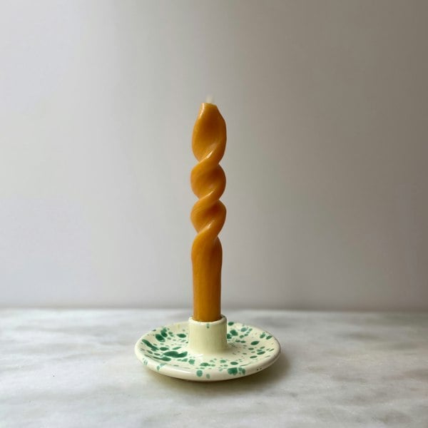 Hot Pottery Candle Holder Pistachio