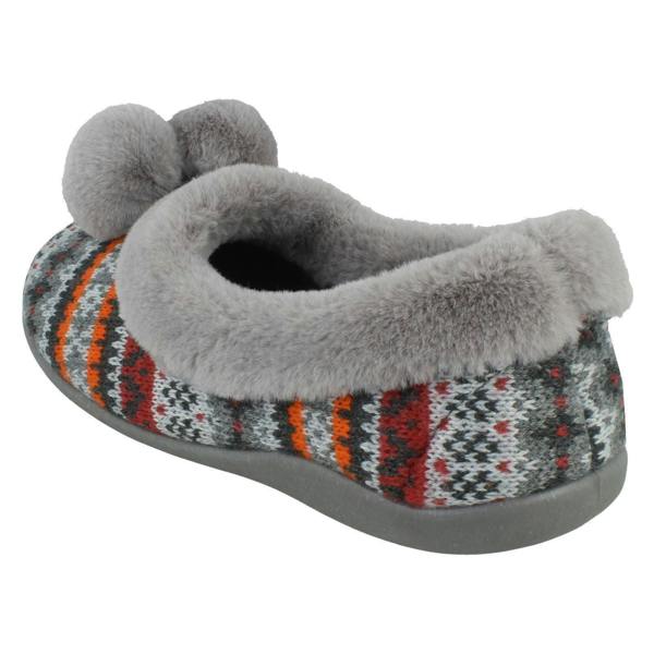 Rose Bank Ladies Rose Bank Memory Foam Aztec Print Pom Pom Slippers Lizzy