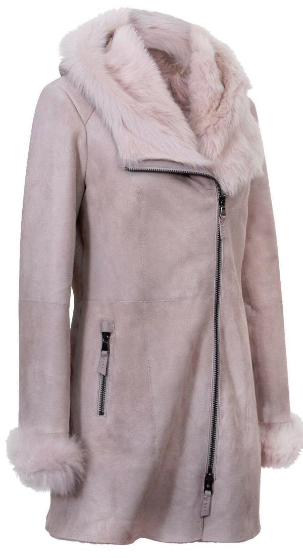 Infinity Leather Ladies Suede Merino Sheepskin Coat-Samara