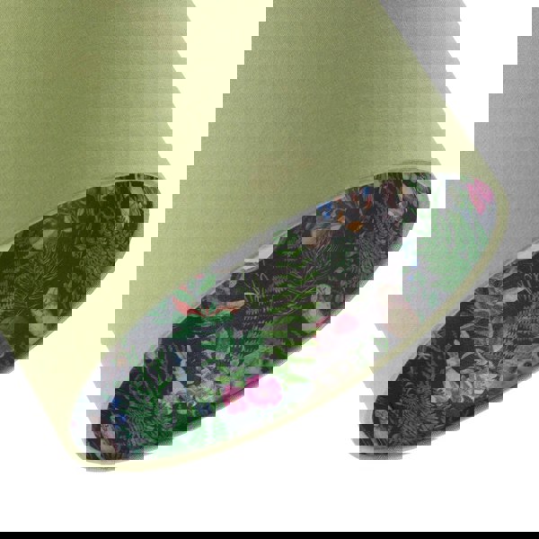 Woodland Animals and Forest Drum Lamp Shade with Olive Green Linen Image 5