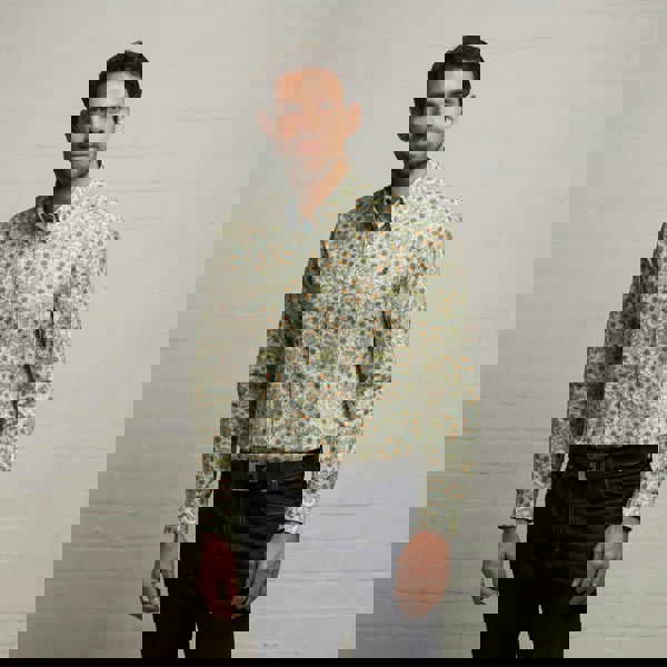 Gabicci G53W05 Mens Long Sleeve Printed Woven Shirt Gabicci Classic - SAGE