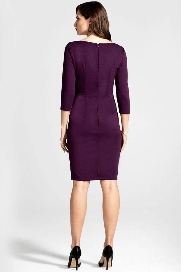 HotSquash 50s Silky Trimmed Button Wiggle Dress
