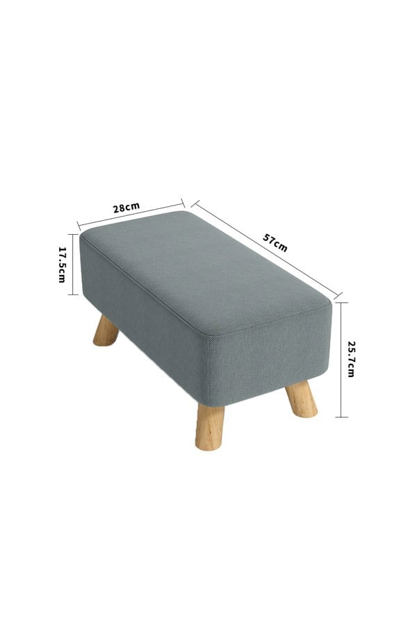 Living and Home 57cm W Rectangular Tofu-shaped Footstool