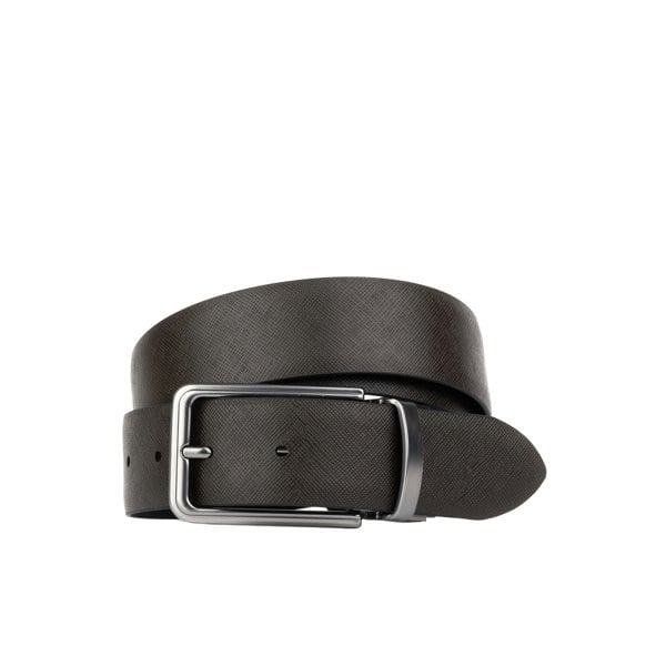 Embassy London Reverse - Black & Brown - Men's full-grain leather belt reversible 2 colour options