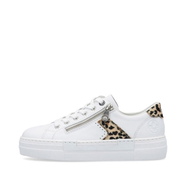Rieker Zip Womens Shoes - White Combination (N4924-81)
