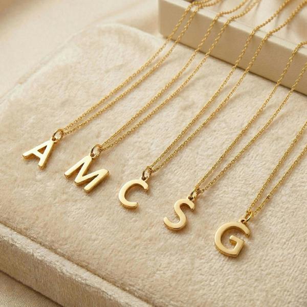 Harfi 18ct Gold Vermeil Alpha Initial Necklace