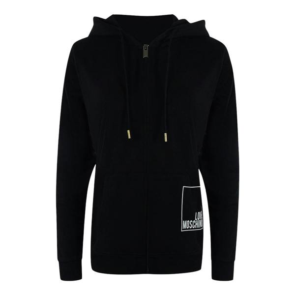 Moschino Love Moschino Small Box Logo Zip Black Hoodie