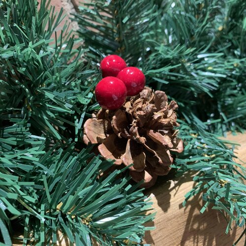 Samuel Alexander Premier 270cm (9ft) Christmas Garland Decoration With Red Berries & Cones