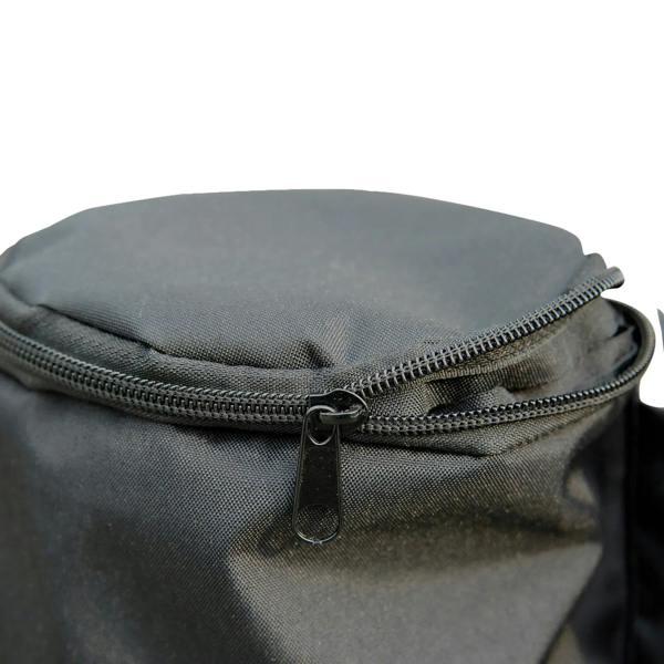 Black sandbag with zipper closure and durable fabric for filling