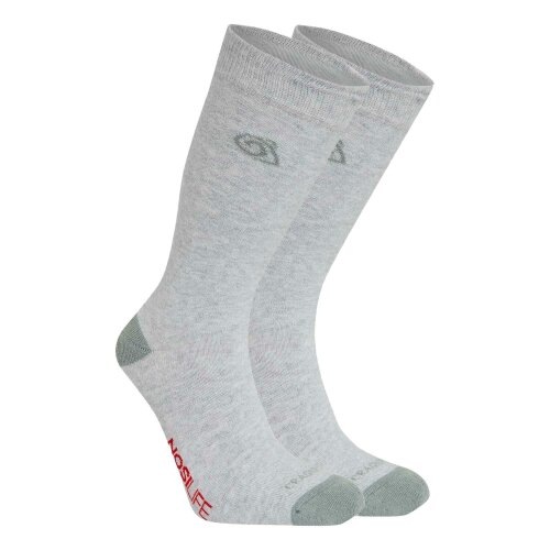 Craghoppers Unisex Adult Insect Repellent Socks - Soft Grey Marl/Lichen Green - Soft Grey Marl/Lichen Green - 65% Organic Cotton/19% Polyester/15% Polyamide/1% Elastane