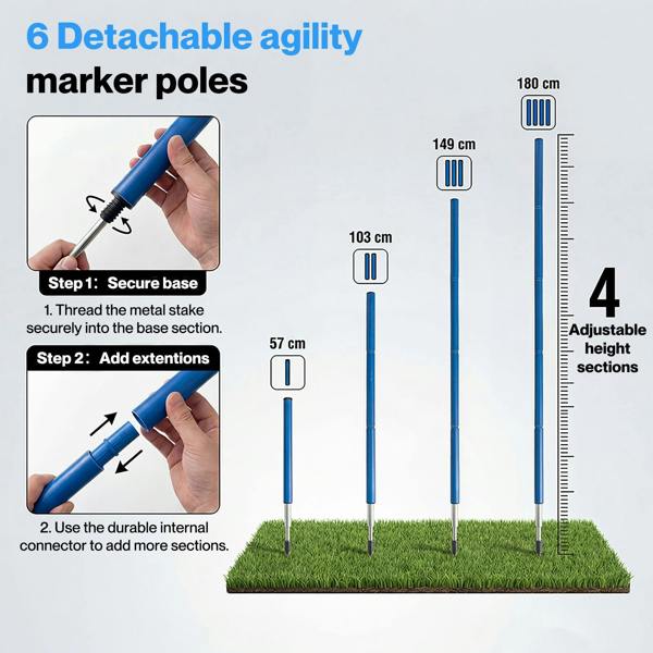 Centra Football Agility Training Slalom Poles Speed Soccer Training Equipment