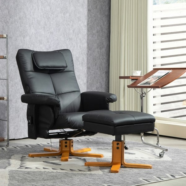 Massage Recliner Chair with Ottoman Set
