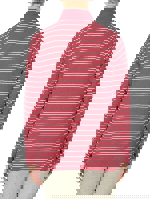 PennyPlain Striped Funnel Neck Top - Berry