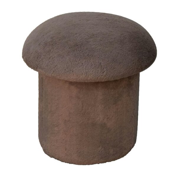 Wyld Haus Pont Aven Grey Faux Fur Mushroom Footstool