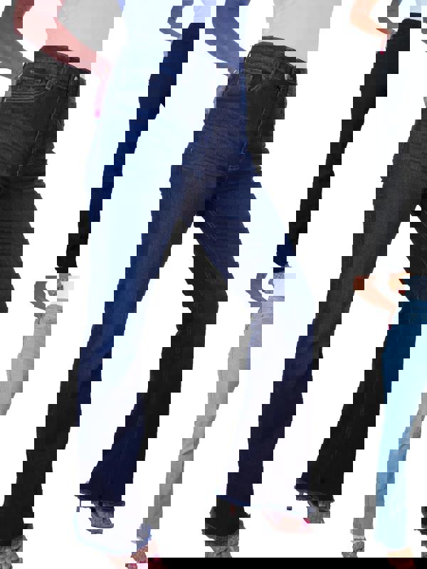 Paulo Due Womens Raw Hem Flared Denim Jeans