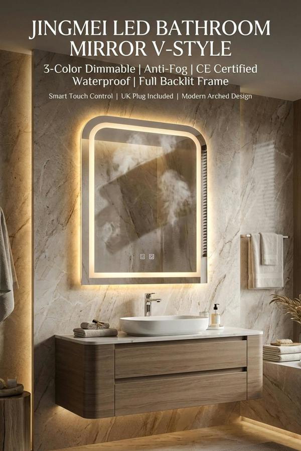 Living and Home Wall Mounted Oval LED Bathroom Mirror