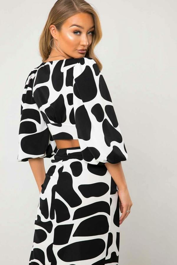Urban Bliss Giselle Black Giraffe Animal Print Crop Top