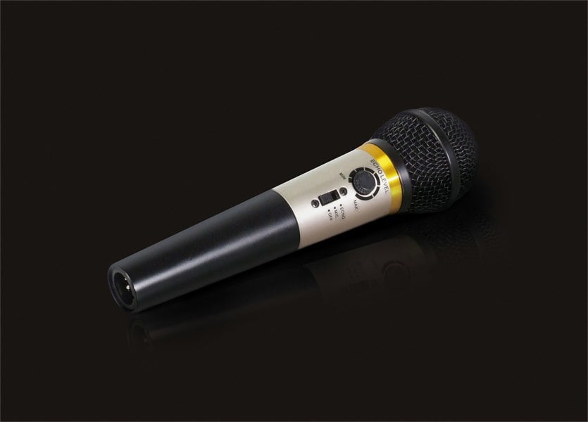 Mr Entertainer Soundlab Dynamic Karaoke Microphone With Echo, XLR to Jack Lead and Carry Case