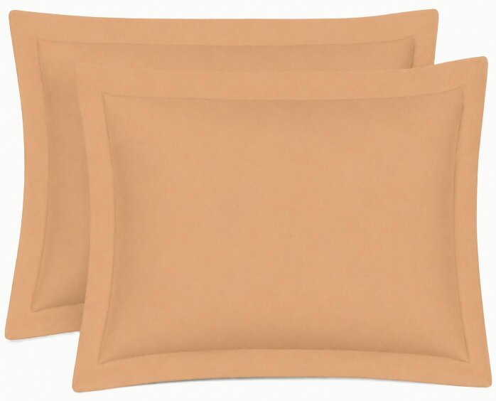 Night Zone 200 Thread Count Egyptian Cotton Pillowcases Pair – Hotel Quality Bed Linen - Latte - Oxford Pillow Cases