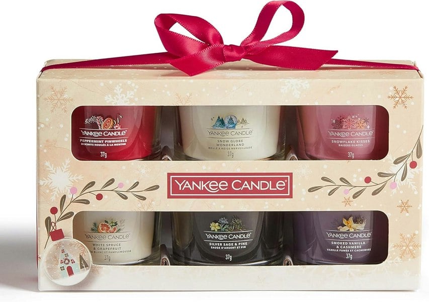 Yankee Candle Gift Set | 6 Scented Filled Votive Candles | Snow Globe Wonderland Collection