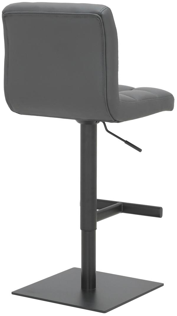 Lamboro Allegro Deluxe Kitchen & Breakfast Bar Stool, Matt Black Footrest, Adjustable Swivel Gas Lift, Charcoal Grey